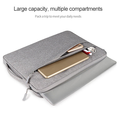 ND01DS Polyester Notebook Laptop Liner Bag with Small Bag, Size:14.1-15.4 inch(Hemp Grey) - 15 inch by buy2fix | Online Shopping UK | buy2fix