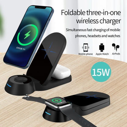 H22 3 In 1 Multi-function Foldable Smart Wireless Charger for Smart Phones & iWatches & AirPods(White) - Apple Accessories by buy2fix | Online Shopping UK | buy2fix