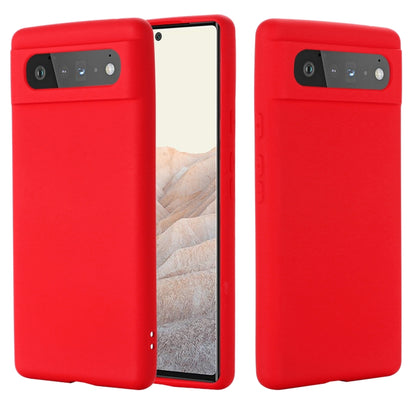 For Google Pixel 6 Pure Color Liquid Silicone Shockproof Full Coverage Case(Red) - Google Cases by buy2fix | Online Shopping UK | buy2fix