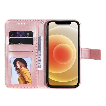 For OPPO Reno 6 Pro 5G 7-petal Flowers Embossing Pattern Horizontal Flip PU Leather Case with Holder & Card Slots & Wallet & Photo Frame(Rose Gold) - OPPO Cases by buy2fix | Online Shopping UK | buy2fix