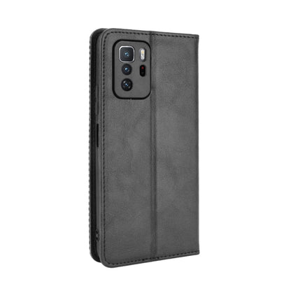 For Xiaomi Redmi Note 10 Pro 5G / Poco X3 GT Magnetic Buckle Retro Crazy Horse Texture Horizontal Flip Leather Case with Holder & Card Slots & Photo Frame(Black) - Xiaomi Cases by buy2fix | Online Shopping UK | buy2fix