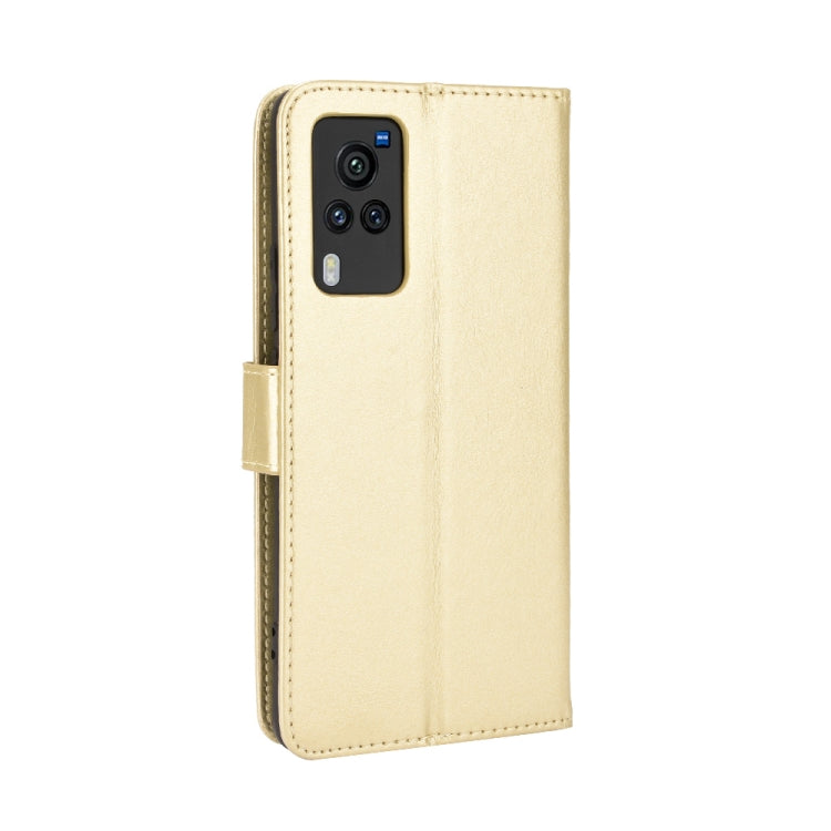 For vivo X60 Pro Overseas Version / X60 5G Curved Surface Version Crazy Horse Texture Horizontal Flip Leather Case with Holder & Card Slots & Lanyard(Gold) - OPPO Cases by buy2fix | Online Shopping UK | buy2fix