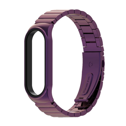 For Xiaomi Mi Band 6 / 5 / 4 / 3 Mijobs Metal CS Bamboo Joint Stainless Steel Watch Band(Purple) - Watch Bands by MIJOBS | Online Shopping UK | buy2fix