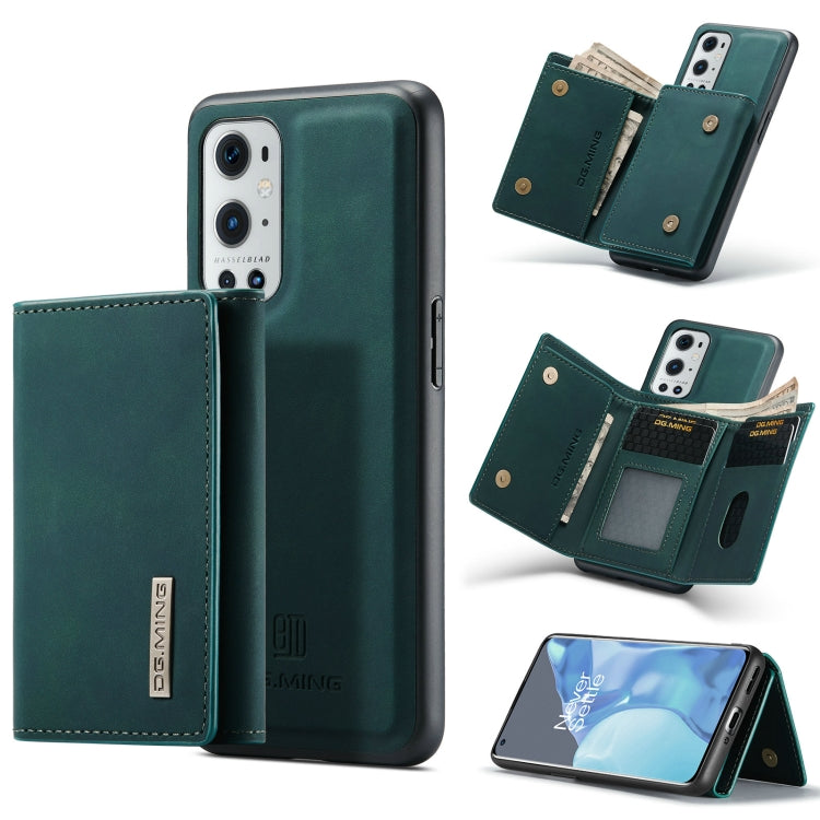 For OnePlus 9 Pro DG.MING M1 Series 3-Fold Multi Card Wallet  Back Cover Shockproof Case with Holder Function(Green) -  by DG.MING | Online Shopping UK | buy2fix