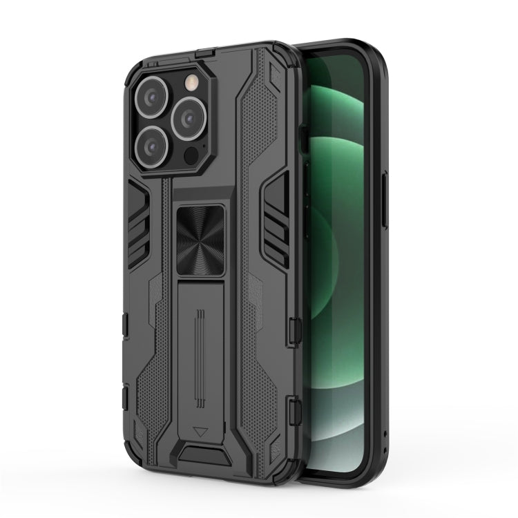 For iPhone 13 Pro Supersonic PC + TPU Shock-proof Protective Case with Holder (Black) - iPhone 13 Pro Cases by buy2fix | Online Shopping UK | buy2fix