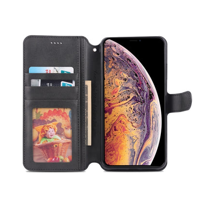 For iPhone X / XS AZNS Calf Texture Magnetic Horizontal Flip PU Leather Case with Holder & Card Slots & Photo Frame(Black) - More iPhone Cases by AZNS | Online Shopping UK | buy2fix