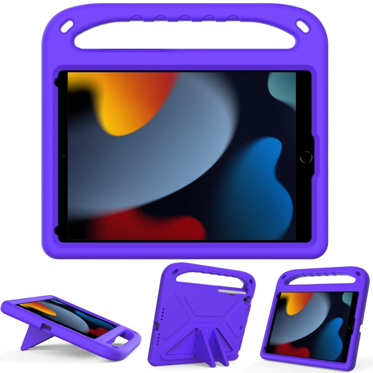 For iPad 10.2 2021 / 2020 / 2019 Handle Portable EVA Shockproof Protective Case with Triangle Holder(Purple) - iPad 10.2 Cases by buy2fix | Online Shopping UK | buy2fix