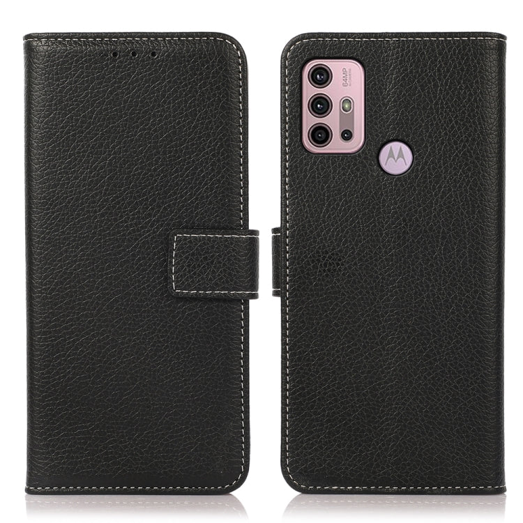 For Motorola Moto G20 Litchi Texture PU + TPU Horizontal Flip Leather Case with Holder & Card Slots & Wallet(Black) - Motorola Cases by buy2fix | Online Shopping UK | buy2fix