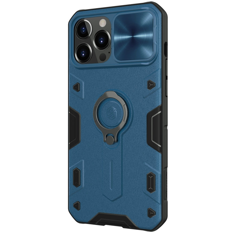 For iPhone 13 Pro NILLKIN Shockproof CamShield Armor Protective Case with Invisible Ring Holder (Blue) - iPhone 13 Pro Cases by NILLKIN | Online Shopping UK | buy2fix