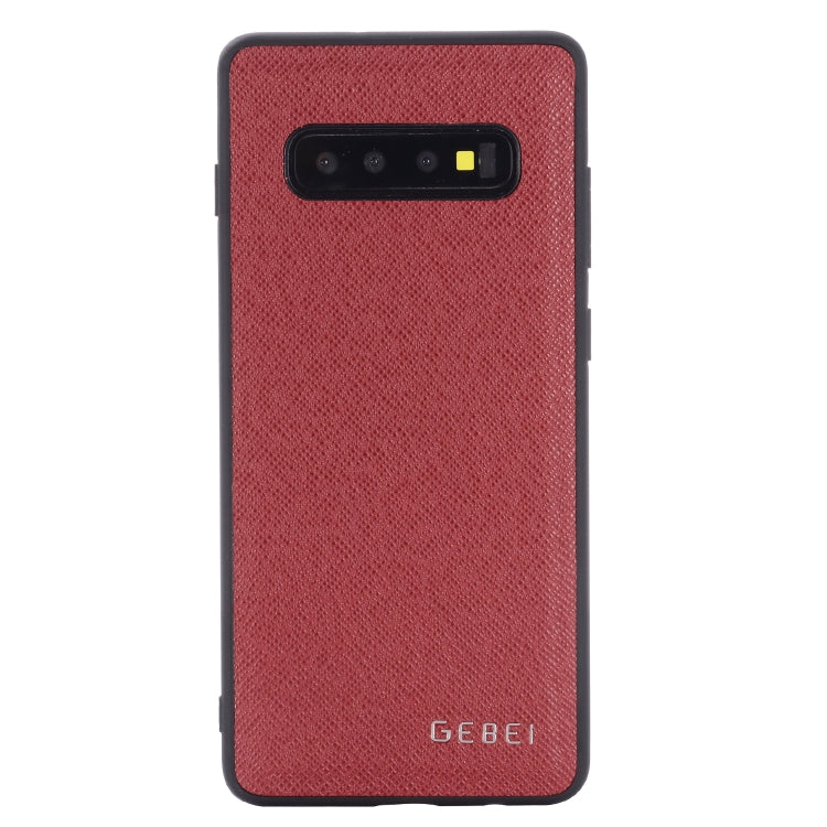 For Galaxy S10+ GEBEI Full-coverage Shockproof Leather Protective Case(Red) - Galaxy Phone Cases by GEBEI | Online Shopping UK | buy2fix