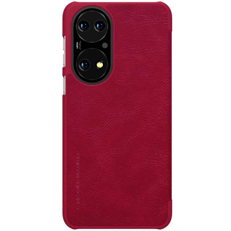 For Huawei P50 NILLKIN QIN Series Crazy Horse Texture Horizontal Flip Leather Case with Card Slot(Red) - Huawei Cases by NILLKIN | Online Shopping UK | buy2fix
