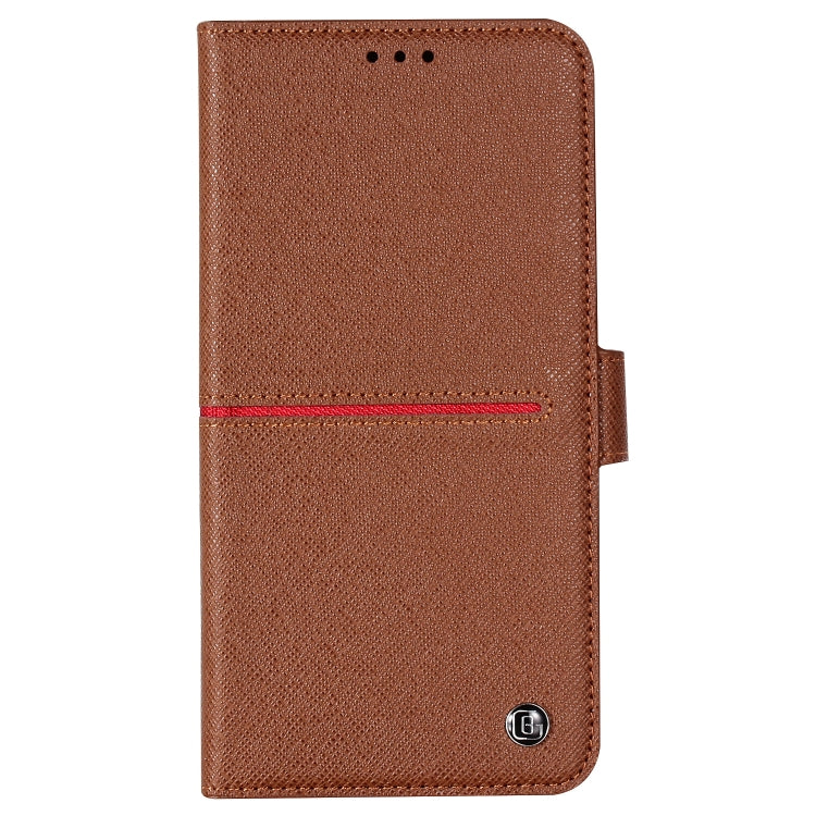 For iPhone XR GEBEI Top-grain Leather Horizontal Flip Protective Case with Holder & Card Slots & Wallet & Photo Frame(Brown) - More iPhone Cases by GEBEI | Online Shopping UK | buy2fix