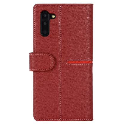 For Galaxy Note 10 GEBEI Top-grain Leather Horizontal Flip Protective Case with Holder & Card Slots & Wallet & Photo Frame(Red Wine) - Galaxy Phone Cases by GEBEI | Online Shopping UK | buy2fix