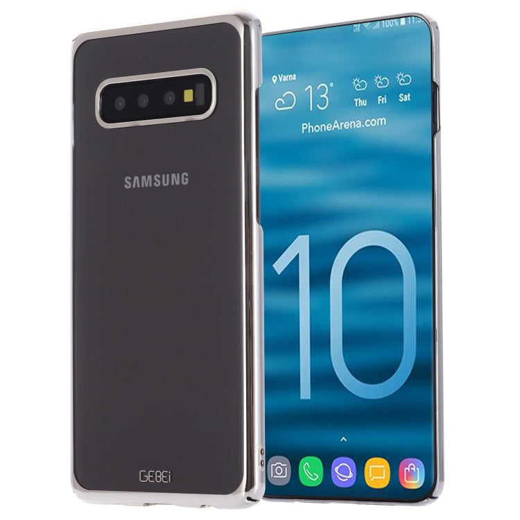 For Galaxy S10 GEBEI Shockproof  Plating PC Protective Case(Silver) - Galaxy Phone Cases by GEBEI | Online Shopping UK | buy2fix