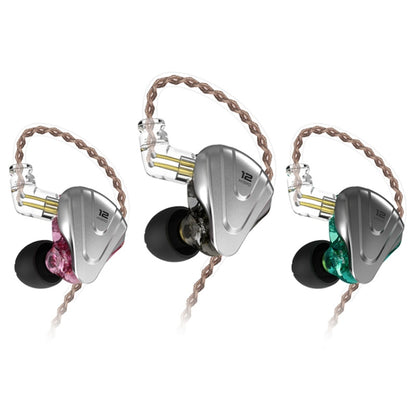 KZ ZSX 12-unit Ring Iron Metal Gaming In-ear Wired Earphone, Mic Version(Cyan) - In Ear Wired Earphone by KZ | Online Shopping UK | buy2fix