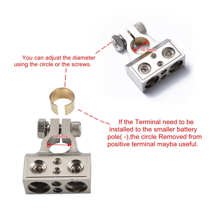 A0232 2 PCS Car Dual 1/0 & 8 Gauge Positive or Negative Battery Terminal - In Car by buy2fix | Online Shopping UK | buy2fix