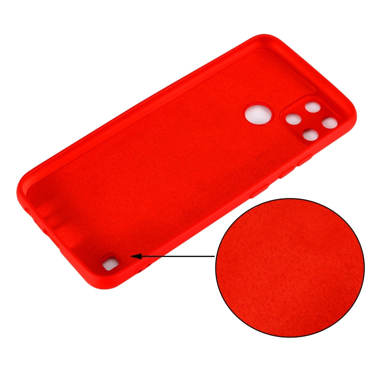 For OPPO Realme C21Y Foreign Version Solid Color Liquid Silicone Dropproof Full Coverage Protective Case(Red) - OPPO & vivo Accessories by buy2fix | Online Shopping UK | buy2fix