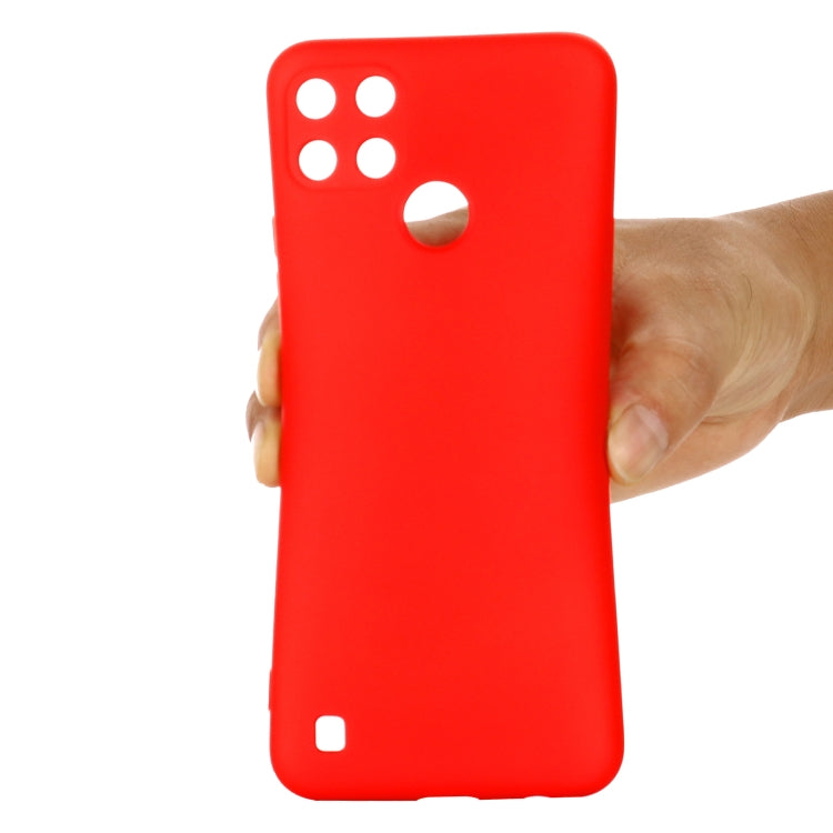 For OPPO Realme C21Y Foreign Version Solid Color Liquid Silicone Dropproof Full Coverage Protective Case(Red) - OPPO & vivo Accessories by buy2fix | Online Shopping UK | buy2fix