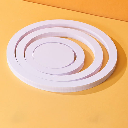 4 in 1 White Circle Geometric Solid Color Photography Photo Jewelry Cosmetics Background Table Shooting PVC Props - Camera Accessories by buy2fix | Online Shopping UK | buy2fix