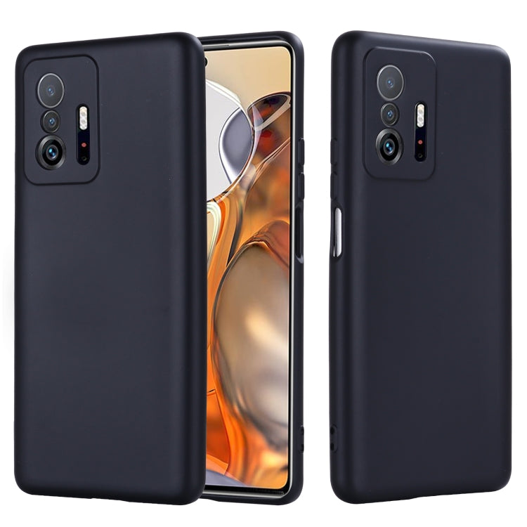 For Xiaomi 11T 5G Solid Color Liquid Silicone Dropproof Full Coverage Protective Case(Black) - Xiaomi Accessories by buy2fix | Online Shopping UK | buy2fix