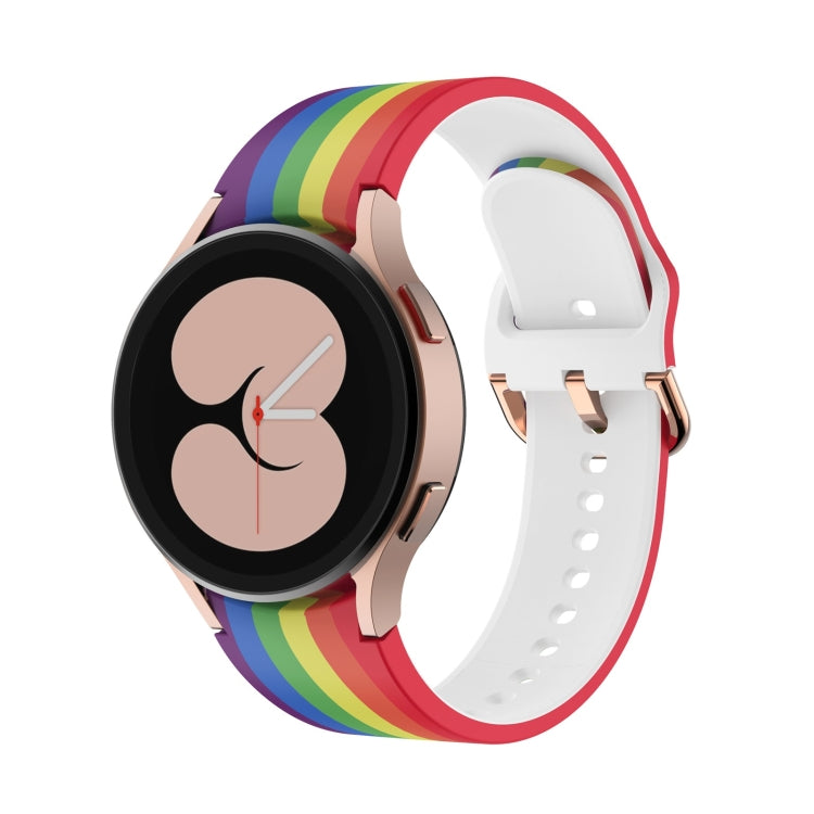 For Samsung Galaxy Watch4 / Watch4 Classic Silicone Printing Watch Band(Rainbow) - Smart Wear by buy2fix | Online Shopping UK | buy2fix