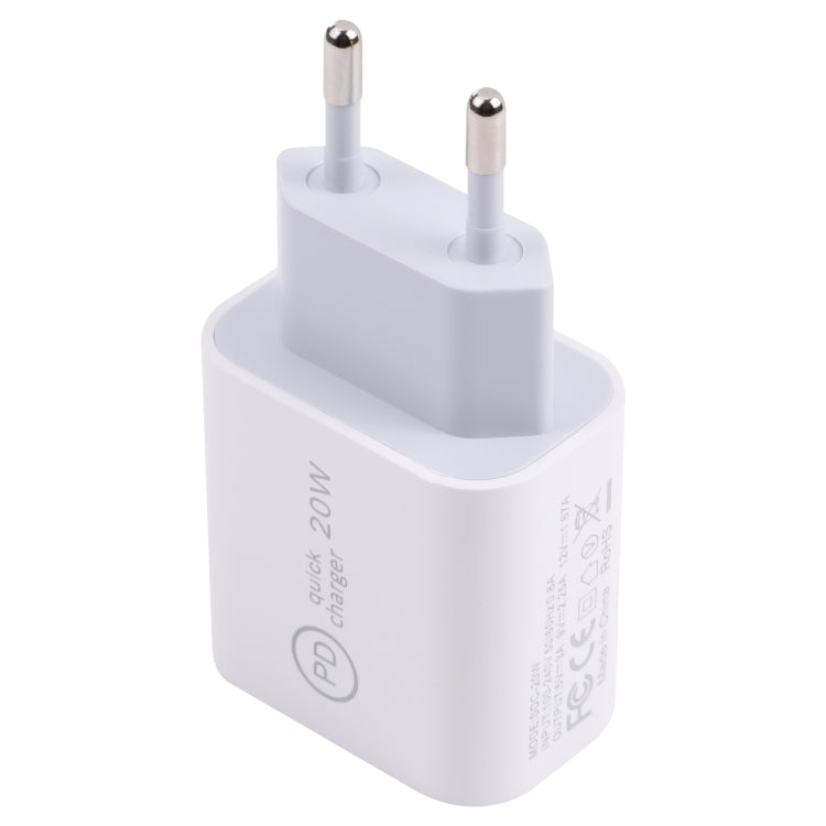 SDC-20W PD USB-C / Type-C Travel Charger + 1m 20W USB-C / Type-C to 8 Pin Data Cable Set, EU Plug(Yellow) - Mobile Accessories by buy2fix | Online Shopping UK | buy2fix