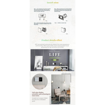 BHT-005-GCLW 220V AC 3A Smart Home Heating Thermostat for EU Box, Control Boiler Heating with Only Internal Sensor & WIFI Connection - Consumer Electronics by buy2fix | Online Shopping UK | buy2fix