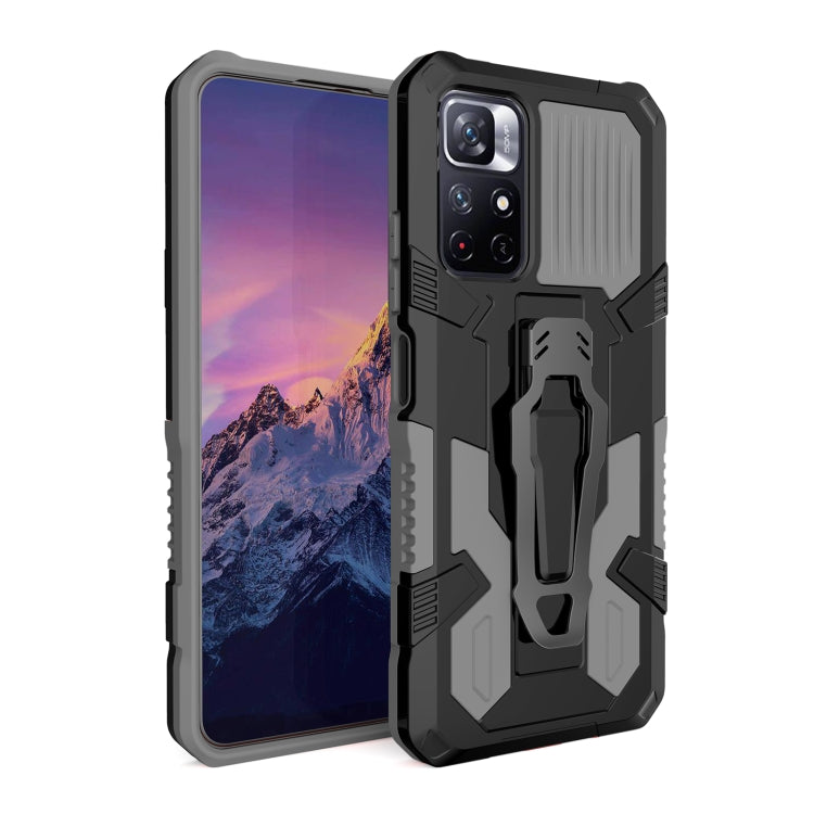 For Xiaomi Redmi Note 11 5G Armor Warrior PC + TPU Phone Case(Grey) - Xiaomi Cases by buy2fix | Online Shopping UK | buy2fix