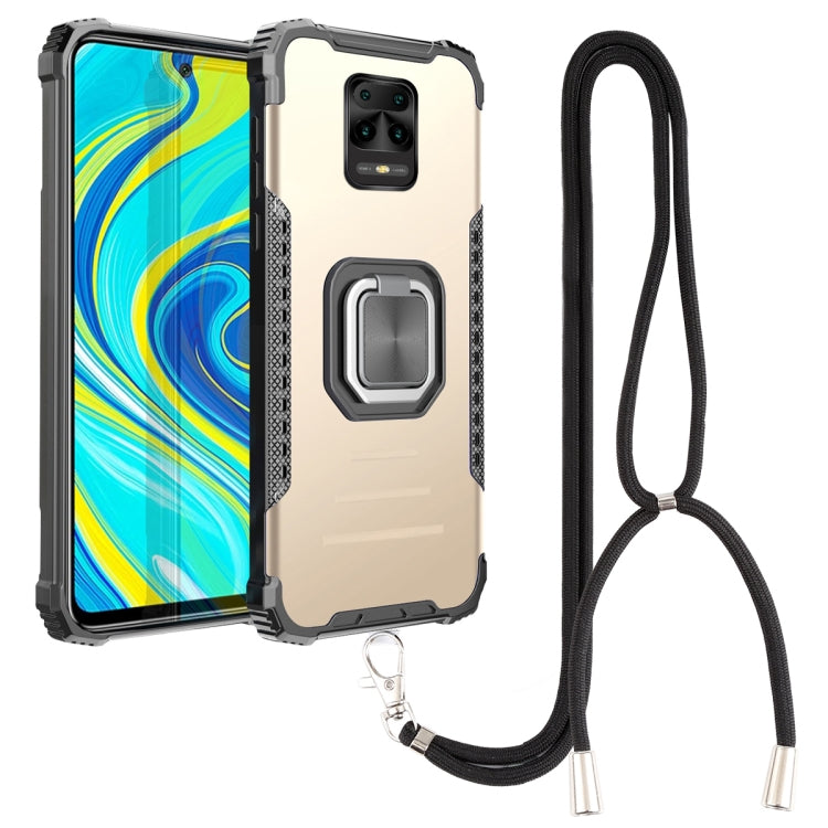 For Xiaomi Redmi Note 9S / Note 9 Pro Aluminum Alloy + TPU Phone Case with Lanyard(Gold) - Xiaomi Cases by buy2fix | Online Shopping UK | buy2fix