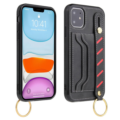 For iPhone 11 Wristband Wallet Leather Phone Case (Black) - iPhone 11 Cases by buy2fix | Online Shopping UK | buy2fix