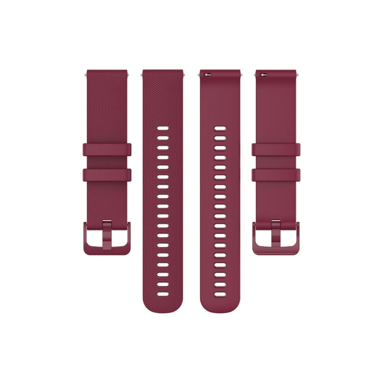 For Garmin Silicone Smart Watch Watch Band, Size:20mm Universal(Wine Red) - Watch Bands by buy2fix | Online Shopping UK | buy2fix