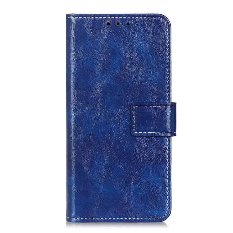 For OPPO Reno7 5G Retro Crazy Horse Texture Horizontal Flip Leather Phone Case(Blue) - OPPO Cases by buy2fix | Online Shopping UK | buy2fix