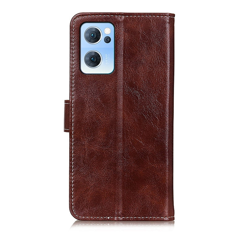 For OPPO Reno7 5G Retro Crazy Horse Texture Horizontal Flip Leather Phone Case(Brown) - OPPO Cases by buy2fix | Online Shopping UK | buy2fix