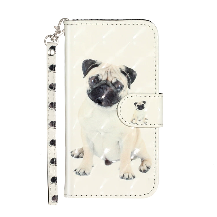 For Samsung Galaxy S22 5G 3D Pattern Horizontal Flip PU Leather Phone Case(Pug) - Galaxy S22 5G Cases by buy2fix | Online Shopping UK | buy2fix