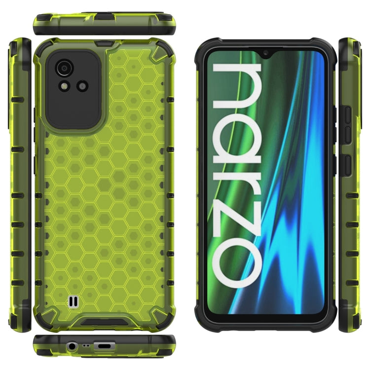 For OPPO Realme Narzo 50 4G Honeycomb PC + TPU Phone Case(Green) - Realme Cases by buy2fix | Online Shopping UK | buy2fix