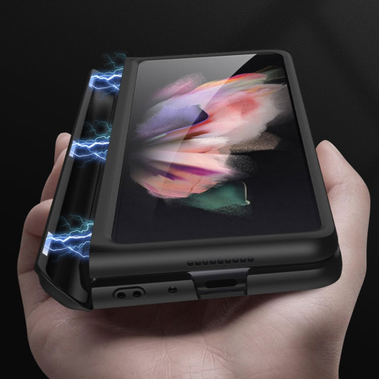 For Samsung Galaxy Z Fold3 5G GKK Magnetic Full Coverage Phone Flip Case with Pen Slot(Black) - Samsung Accessories by GKK | Online Shopping UK | buy2fix