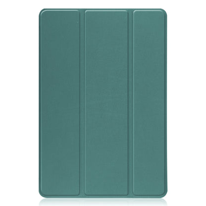 For TCL Tab 10s Three-folding Holder Custer Texture Leather Tablet Case(Dark Green) - Others by buy2fix | Online Shopping UK | buy2fix
