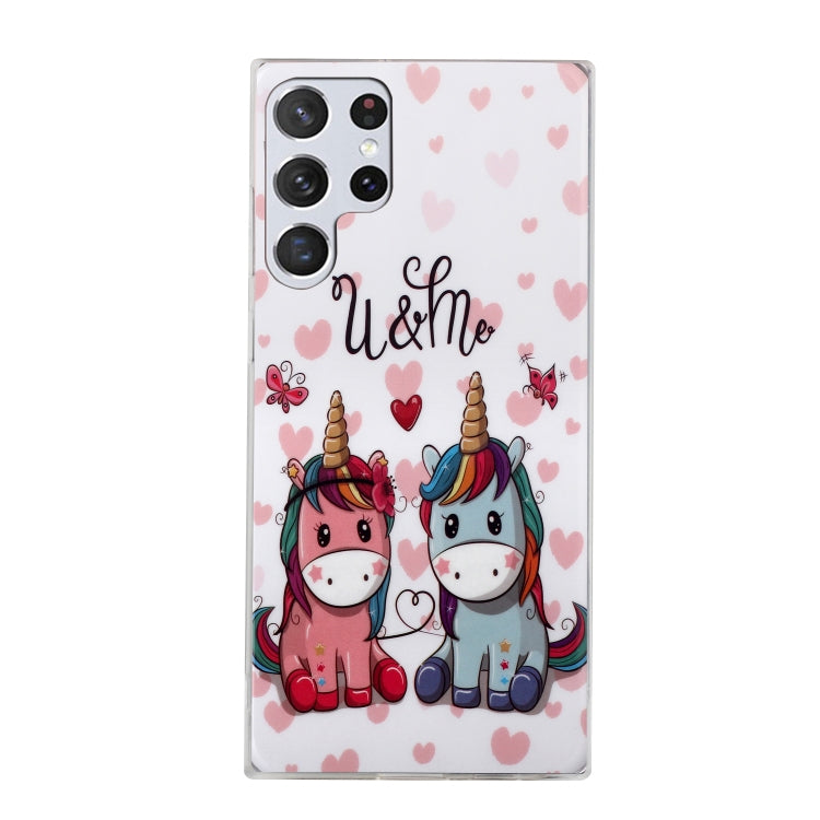 For Samsung Galaxy S22 Ultra 5G Luminous TPU Protective Phone Case(Couple Unicorn) - Samsung Accessories by buy2fix | Online Shopping UK | buy2fix