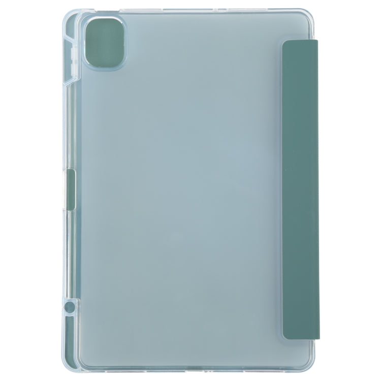 For Xiaomi Mi Pad 5 Pen Slot Transparent Back Cover Leather Tablet Case(Green) - Xiaomi Accessories by buy2fix | Online Shopping UK | buy2fix