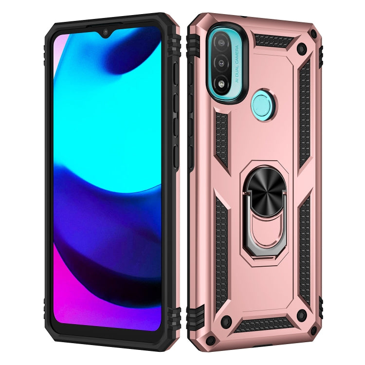 For Motorola Moto E20 / E30 / E40 Shockproof TPU + PC Holder Phone Case(Rose Gold) - Motorola Cases by buy2fix | Online Shopping UK | buy2fix