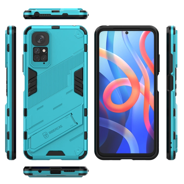 For Xiaomi Redmi Note 11 / Note 11S Global Punk Armor 2 in 1 PC + TPU Shockproof Phone Case with Invisible Holder(Blue) - Xiaomi Cases by buy2fix | Online Shopping UK | buy2fix