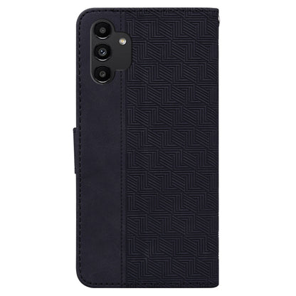 For Samsung Galaxy A13 4G Geometric Embossed Leather Phone Case(Black) - Samsung Accessories by buy2fix | Online Shopping UK | buy2fix