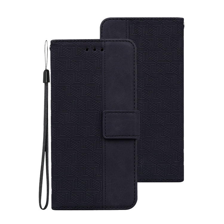 For Samsung Galaxy A71 Geometric Embossed Leather Phone Case(Black) - Samsung Accessories by buy2fix | Online Shopping UK | buy2fix