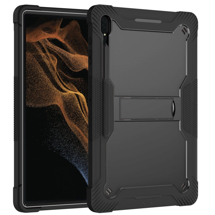 For Samsung Galaxy Tab S8 Ultra Silicone + PC Shockproof Protective Tablet Case(Black) - Samsung Accessories by buy2fix | Online Shopping UK | buy2fix