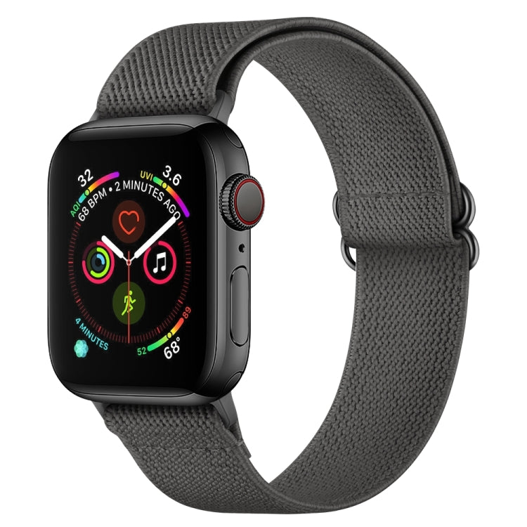 Polyester Nylon Watch Band For Apple Watch Ultra 49mm / Series 8&7 45mm / SE 2&6&SE&5&4 44mm / 3&2&1 42mm(Dark Grey) - Smart Wear by buy2fix | Online Shopping UK | buy2fix