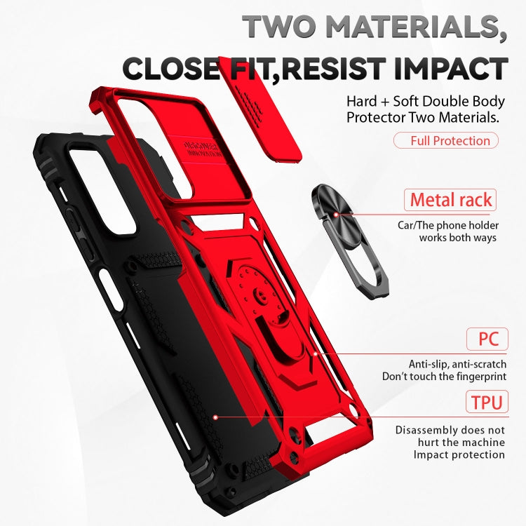 For Xiaomi Redmi Note 11 Global Sliding Camshield Holder Phone Case(Red) - Xiaomi Accessories by buy2fix | Online Shopping UK | buy2fix