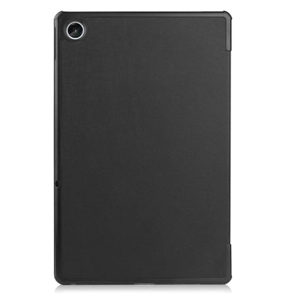 For Lenovo Tab M10 Plus 10.6 3rd Gen 2022 Custer Texture 3-Fold Holder Smart Leather Tablet Case(Black) - For Lenovo by buy2fix | Online Shopping UK | buy2fix