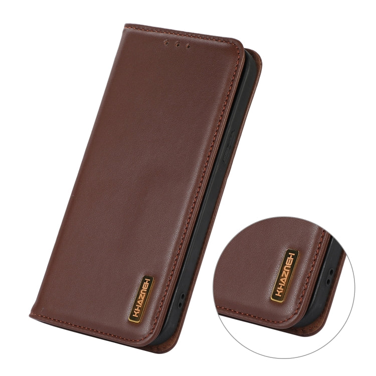 For Samsung Galaxy F23 5G / M23 KHAZNEH Nappa Top Layer Cowhide Leather Phone Case(Brown) - Galaxy Phone Cases by buy2fix | Online Shopping UK | buy2fix