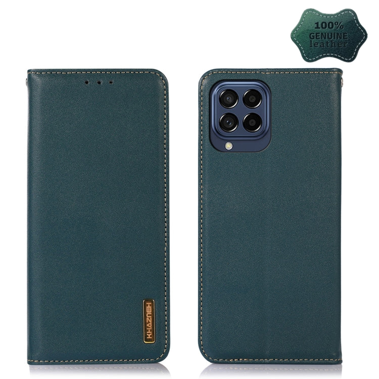 For Samsung Galaxy M53 5G KHAZNEH Nappa Top Layer Cowhide Leather Phone Case(Green) - Galaxy Phone Cases by buy2fix | Online Shopping UK | buy2fix