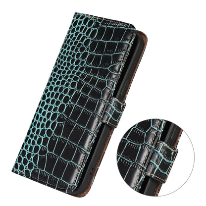 For Samsung Galaxy Xcover6 Pro Crocodile Top Layer Cowhide Leather Phone Case(Green) - Galaxy Phone Cases by buy2fix | Online Shopping UK | buy2fix